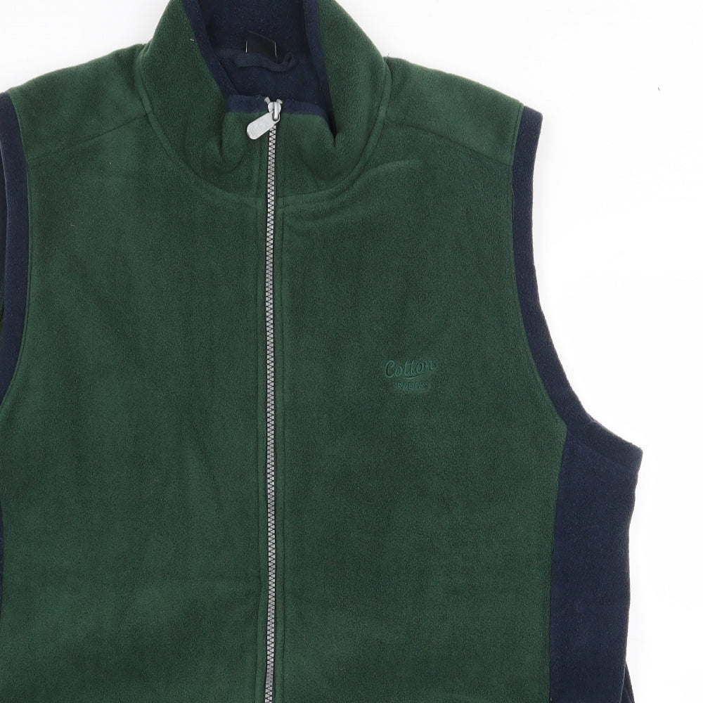 Cotton Traders Mens Green   Gilet Coat Size XL  Zip