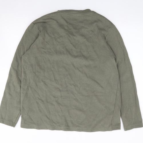 F&F Mens Green Crew Neck  Cotton Pullover Jumper Size XL