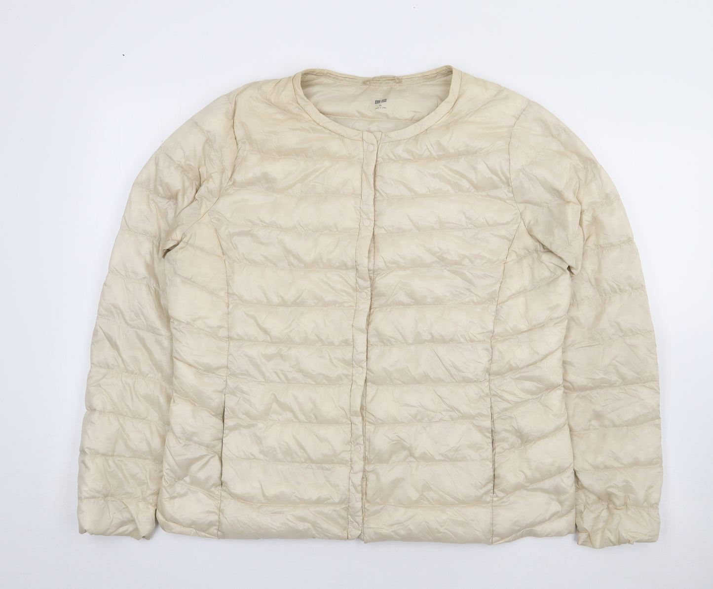 Uniqlo Womens Ivory   Rain Coat Coat Size XL  Snap