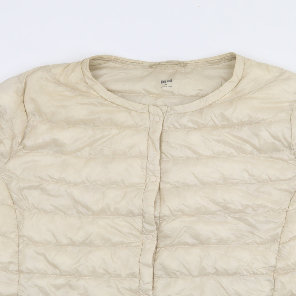Uniqlo Womens Ivory   Rain Coat Coat Size XL  Snap