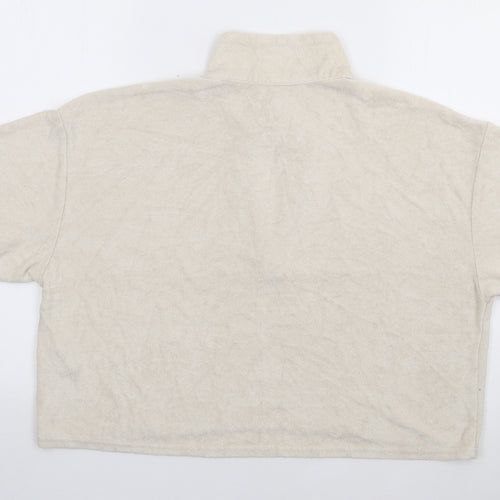 Gilly Hicks Womens Beige  Viscose Jersey Polo Size L Collared