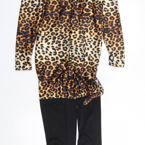 Lovehoney Womens Multicoloured Animal Print Polyester Jumpsuit One-Piece Size S  Pullover - Halloween, Cat