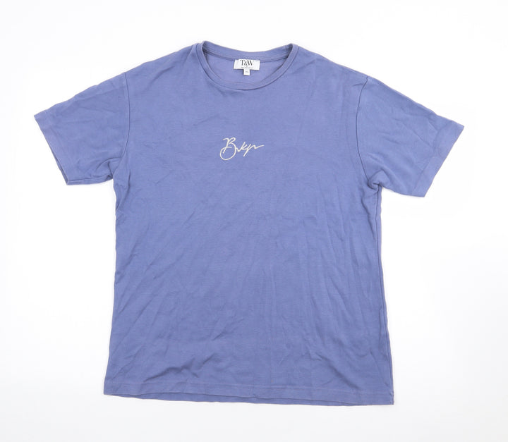 Matalan Mens Blue Cotton T-Shirt Size XS Crew Neck