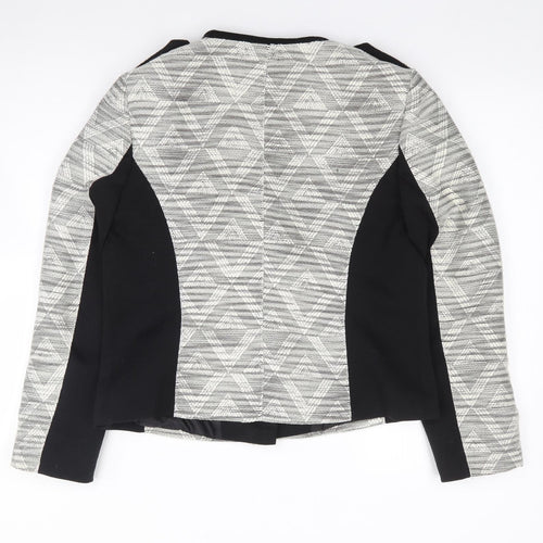 TU Womens Black Geometric  Jacket  Size 14  Zip