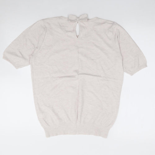 NEXT Womens Beige Round Neck  Cotton Pullover Jumper Size 12