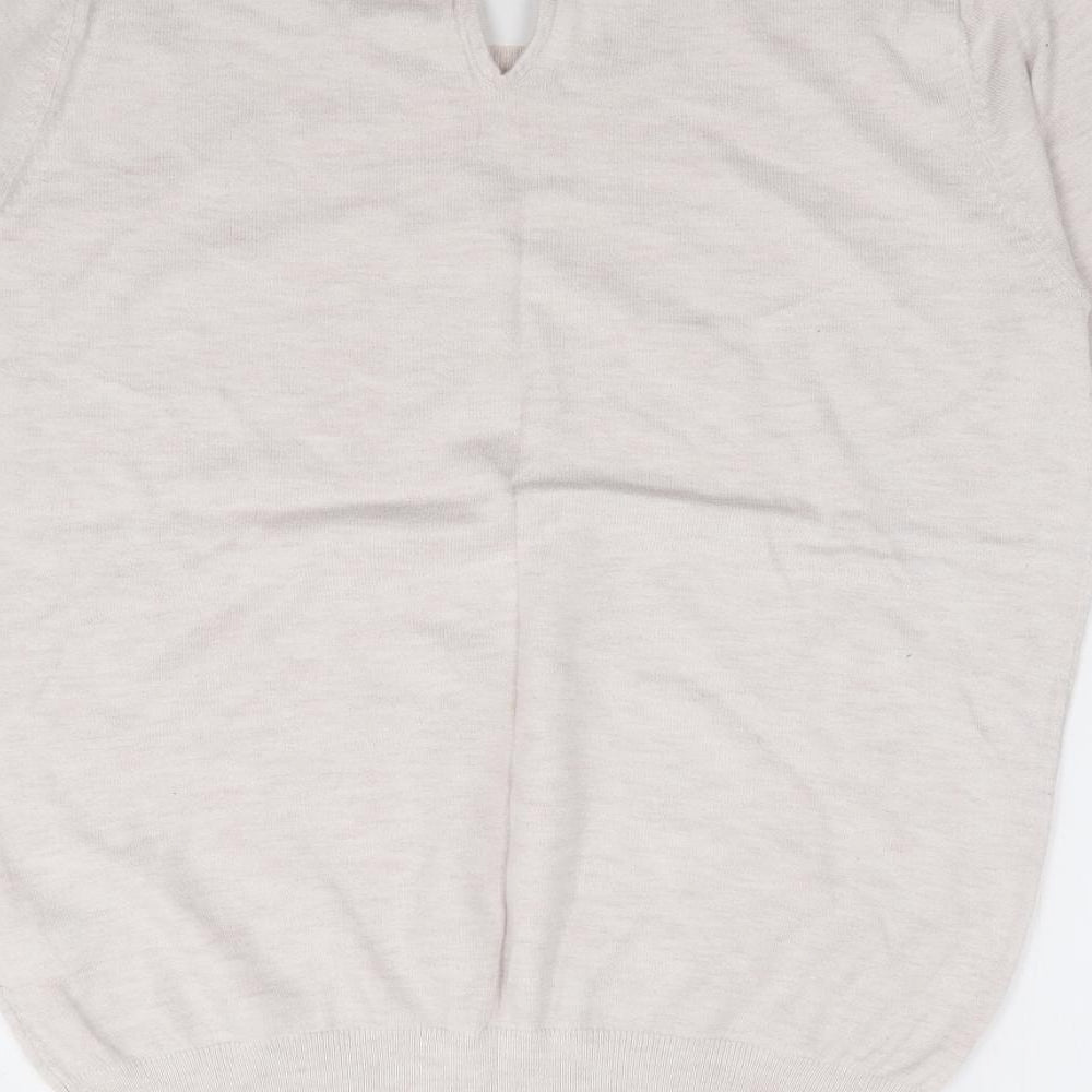 NEXT Womens Beige Round Neck  Cotton Pullover Jumper Size 12