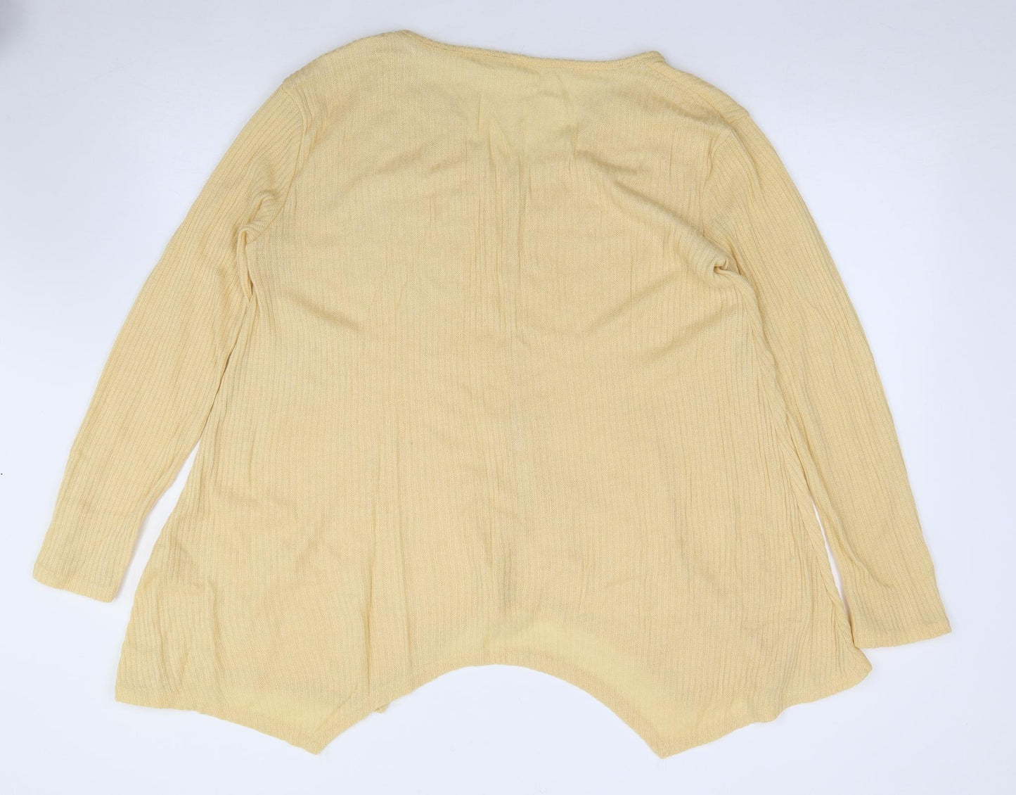 Preworn Womens Yellow V-Neck  Cotton Pullover Jumper Size 3XL