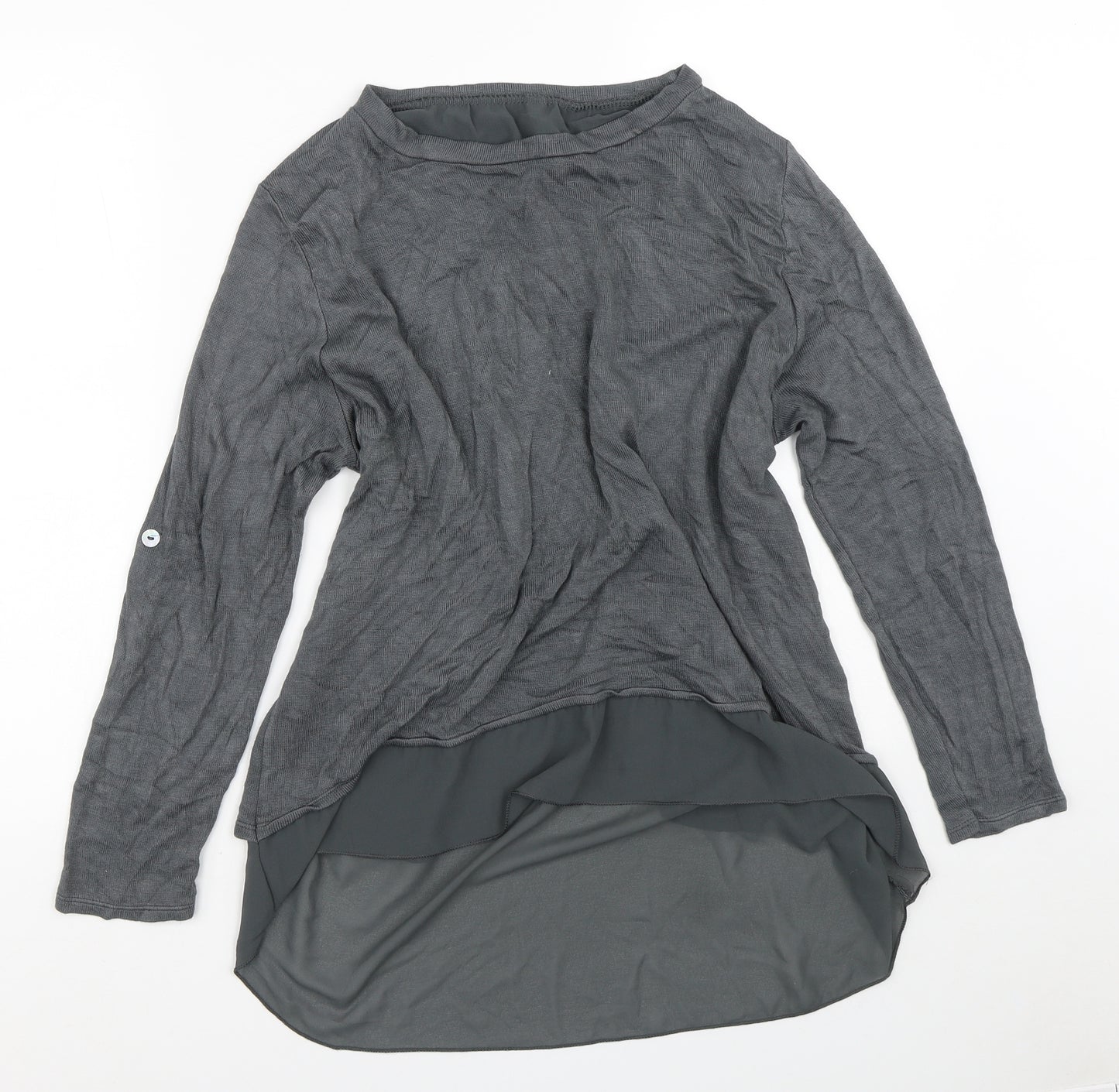 Preworn Womens Grey Crew Neck  Viscose Cardigan Jumper Size S   - Mesh Skirt