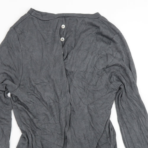 Preworn Womens Grey Crew Neck  Viscose Cardigan Jumper Size S   - Mesh Skirt