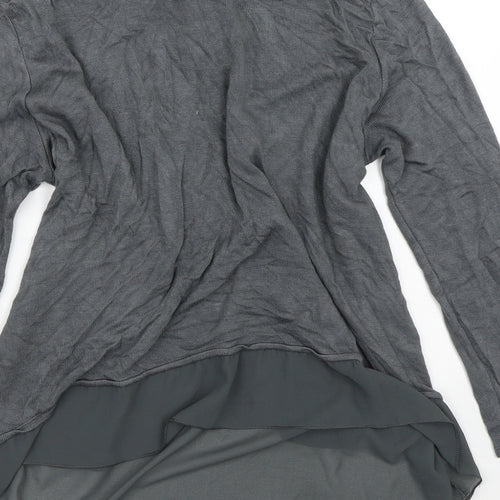 Preworn Womens Grey Crew Neck  Viscose Cardigan Jumper Size S   - Mesh Skirt