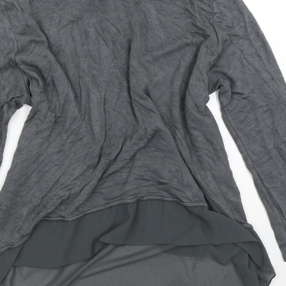 Preworn Womens Grey Crew Neck  Viscose Cardigan Jumper Size S   - Mesh Skirt