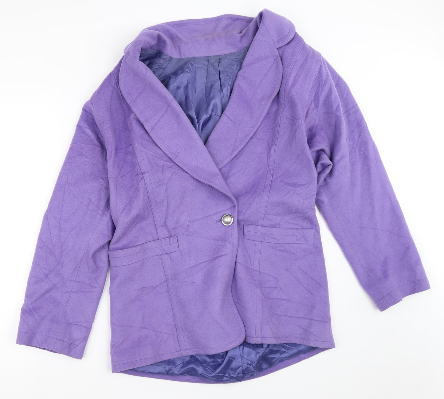 Loretta Bloom Womens Purple   Jacket Coat Size 16   - Lambswool
