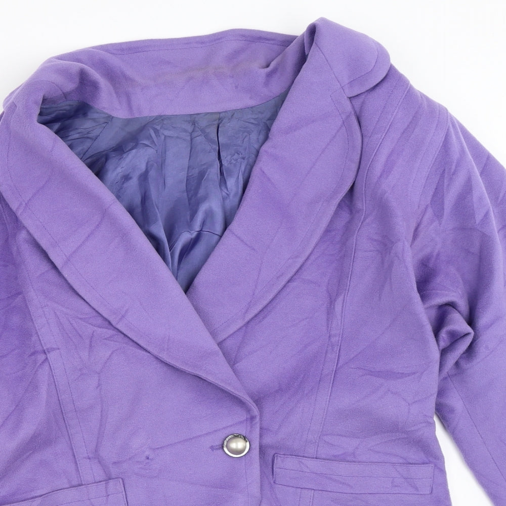 Loretta Bloom Womens Purple   Jacket Coat Size 16   - Lambswool