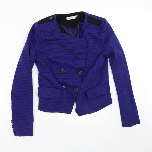 La Morina Womens Purple Striped  Jacket  Size L