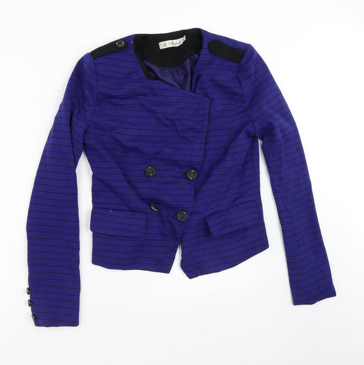 La Morina Womens Purple Striped  Jacket  Size L
