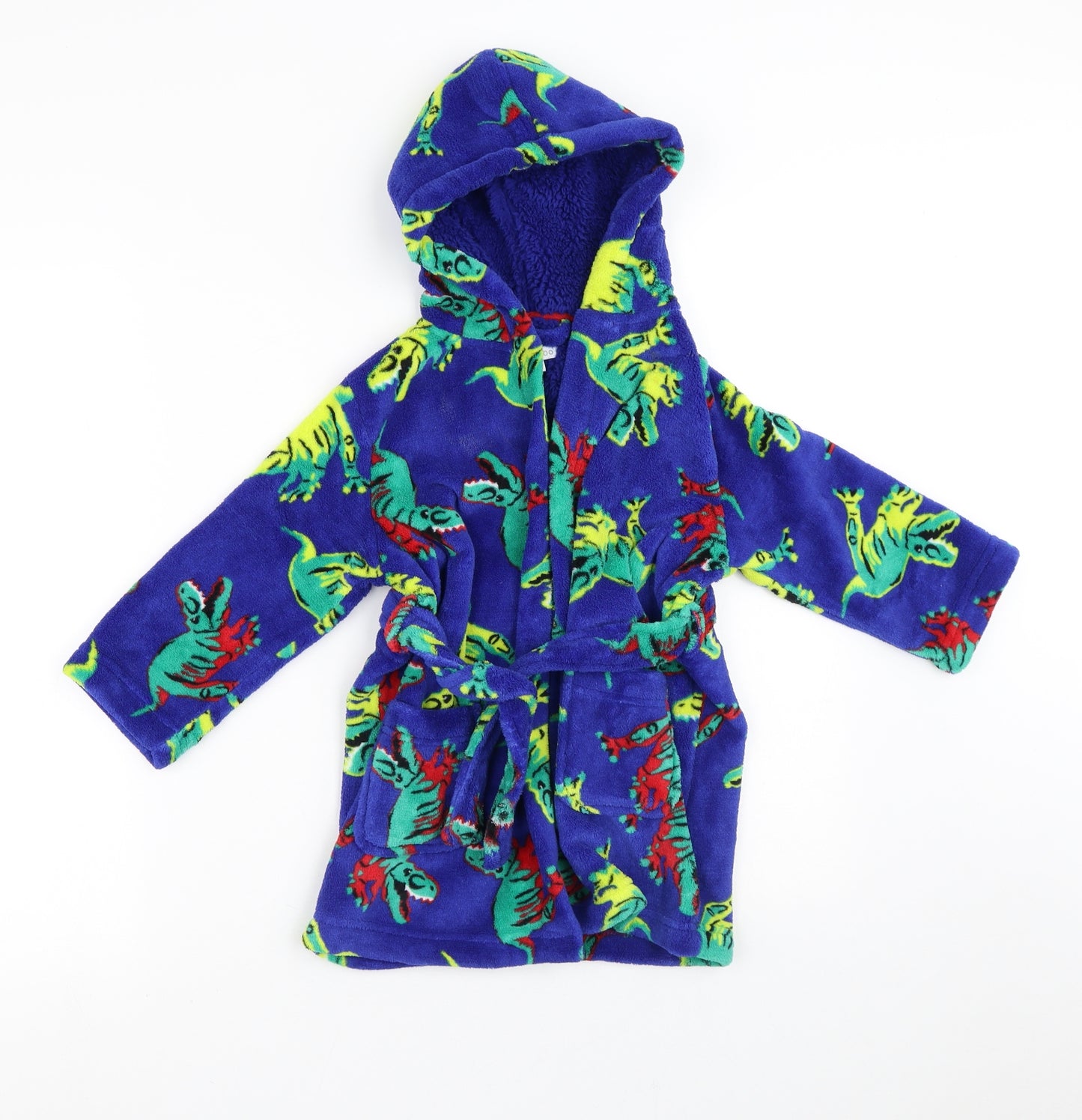 Blue Zoo Boys Blue Geometric Polyester  Gown Size 2-3 Years   - Dinosaurs