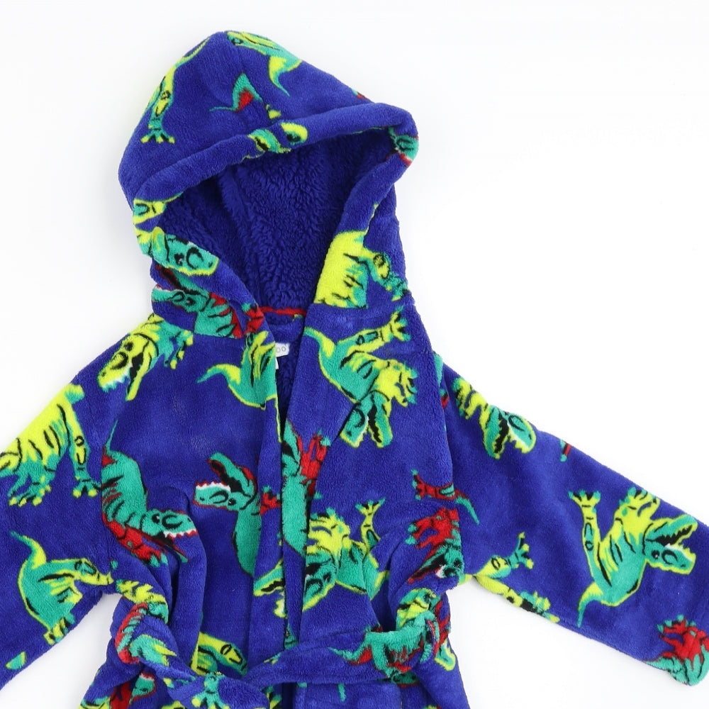 Blue Zoo Boys Blue Geometric Polyester  Gown Size 2-3 Years   - Dinosaurs