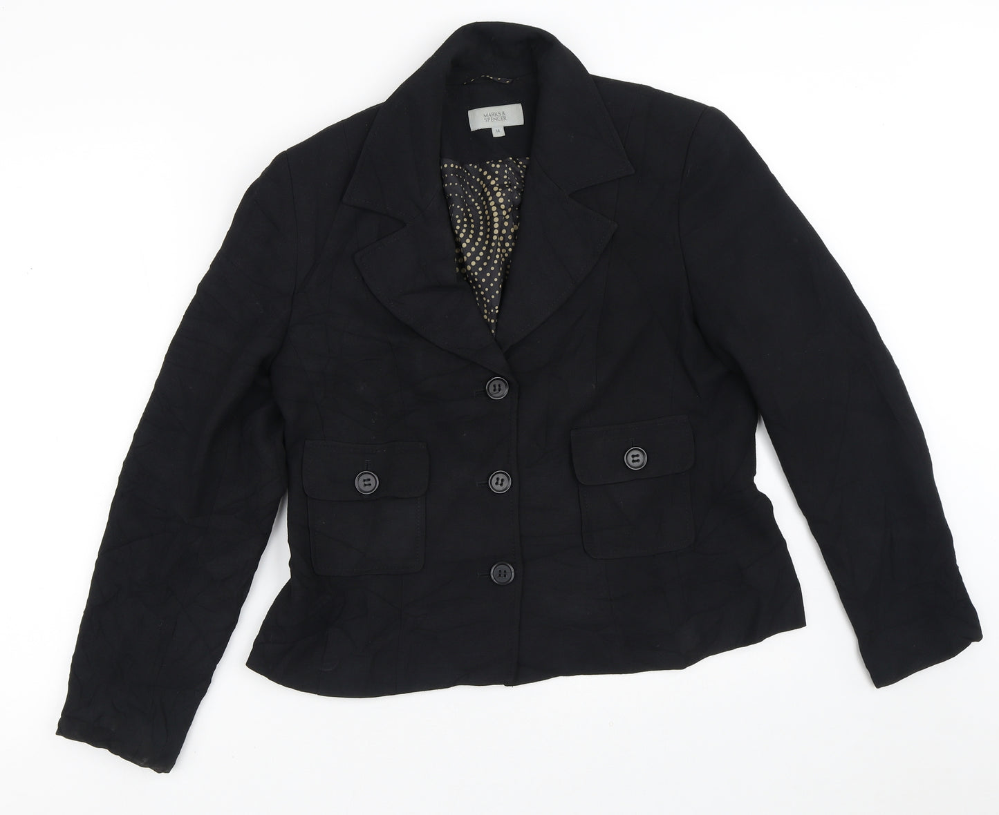 Marks and Spencer Womens Black   Jacket Blazer Size 14
