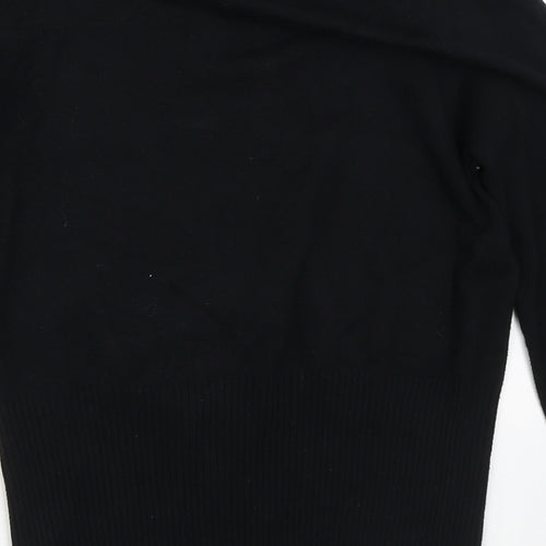 Dunnes Stores Womens Black V-Neck  Viscose Pullover Jumper Size 14
