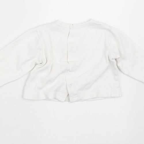 Babybol Girls White  Cotton Cardigan Jumper Size 6-9 Months   - Bunny