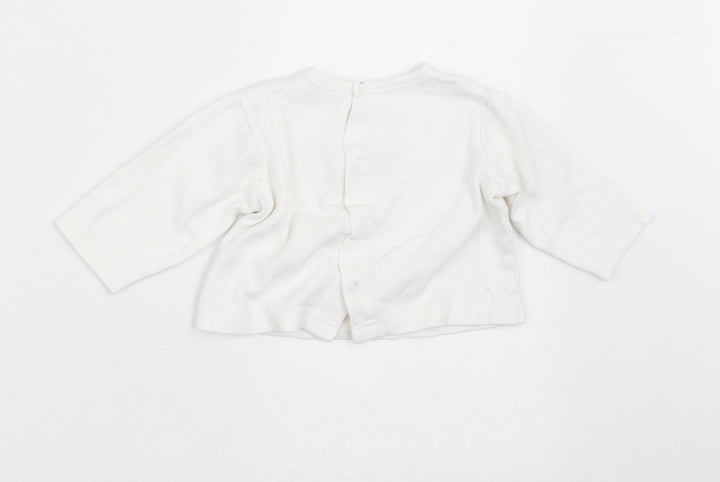 Babybol Girls White  Cotton Cardigan Jumper Size 6-9 Months   - Bunny