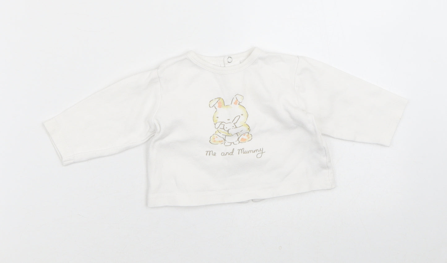 Babybol Girls White  Cotton Cardigan Jumper Size 6-9 Months   - Bunny
