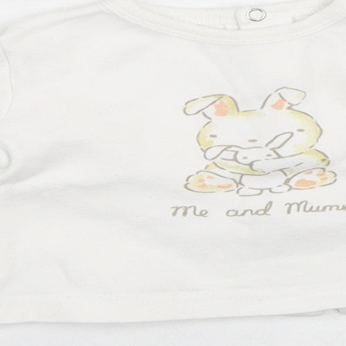 Babybol Girls White  Cotton Cardigan Jumper Size 6-9 Months   - Bunny