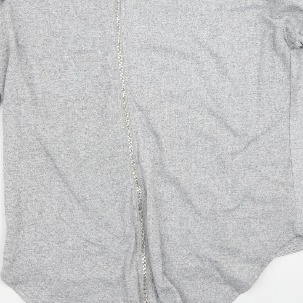 Quiz Womens Grey Round Neck  Polyester Full Zip Jumper Size M   - Hearts