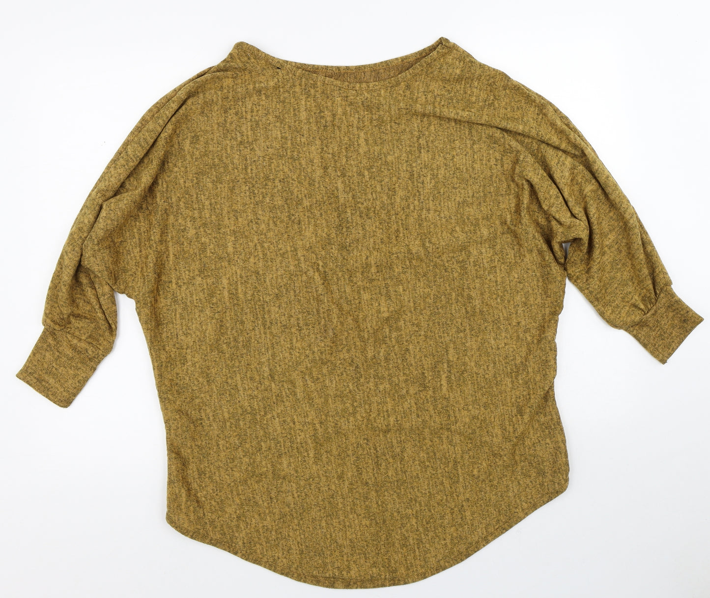 Preworn Womens Yellow  Polyester Tunic T-Shirt Size M Round Neck - Long back