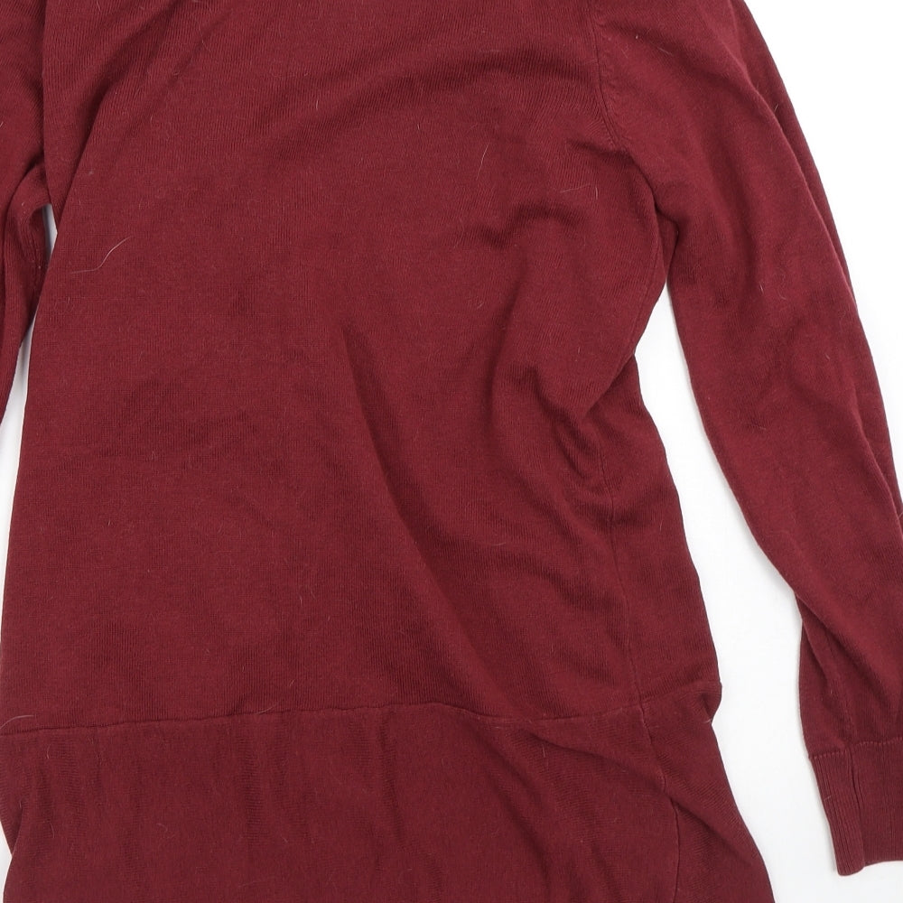 BPC Womens Red Round Neck  Cotton Cardigan Jumper Size M