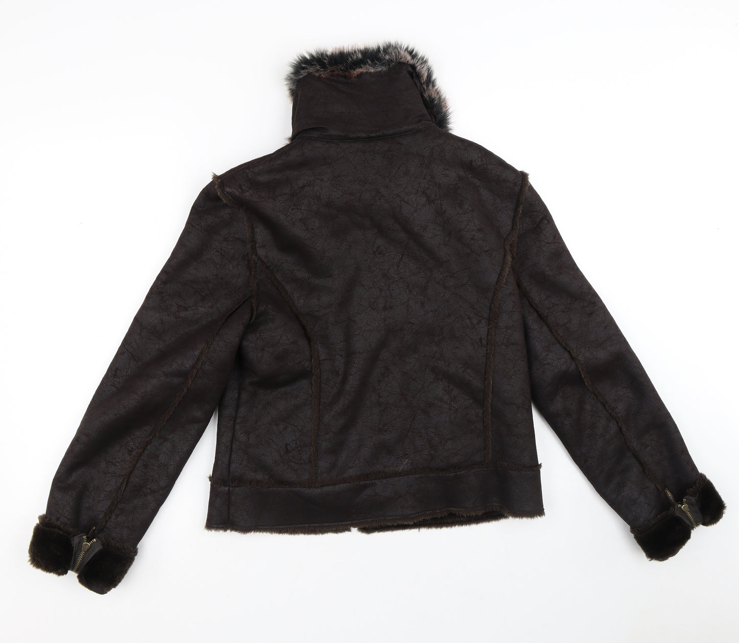 So Funky Womens Brown   Jacket Coat Size 12   - Leather look