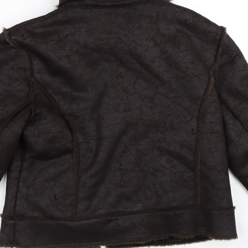 So Funky Womens Brown   Jacket Coat Size 12   - Leather look