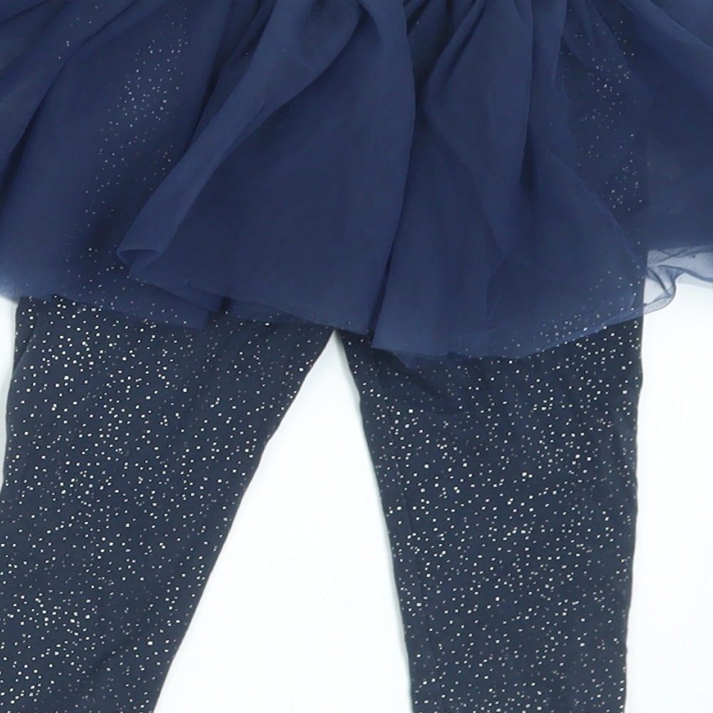 NEXT Girls Blue  Cotton Pedal Pusher Leggings Size 18-24 Months   - Leggings with tutu skirt