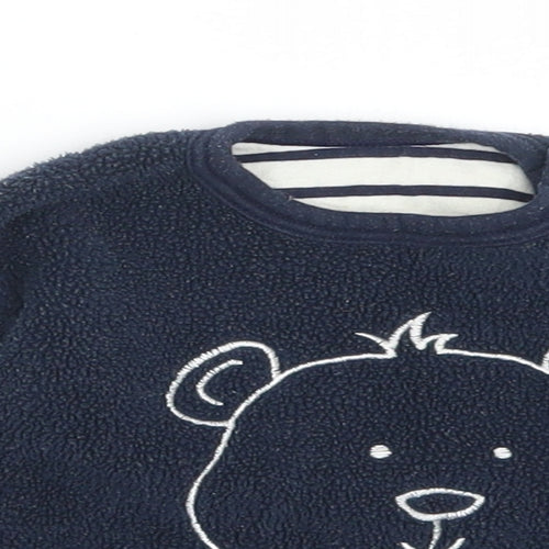 Mothercare Boys Blue  Polyester Pullover Jumper Size 3-6 Months  Button - Bear