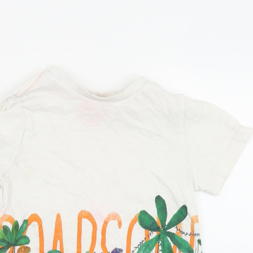 F&F Boys Multicoloured  Cotton Basic T-Shirt Size 3-4 Years Crew Neck  - Dinosaurs