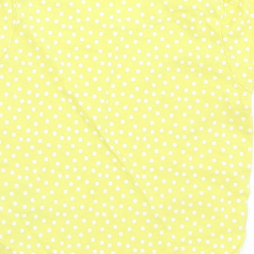 Primark Girls Yellow Polka Dot Cotton Basic T-Shirt Size 12-18 Months Crew Neck  - Polka Dots