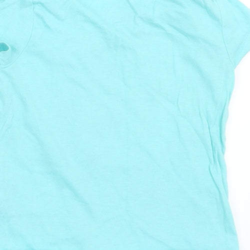 Primark Girls Green  Cotton Basic T-Shirt Size 12-18 Months Crew Neck  - Flamingo