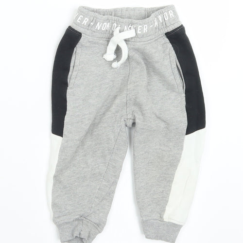 Dunnes Stores Boys Grey  Cotton Jogger Trousers Size 9-12 Months  Drawstring