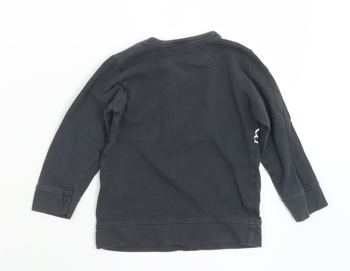 George Baby Black  Cotton Basic T-Shirt Size 9-12 Months Crew Neck  - Winnie The Pooh
