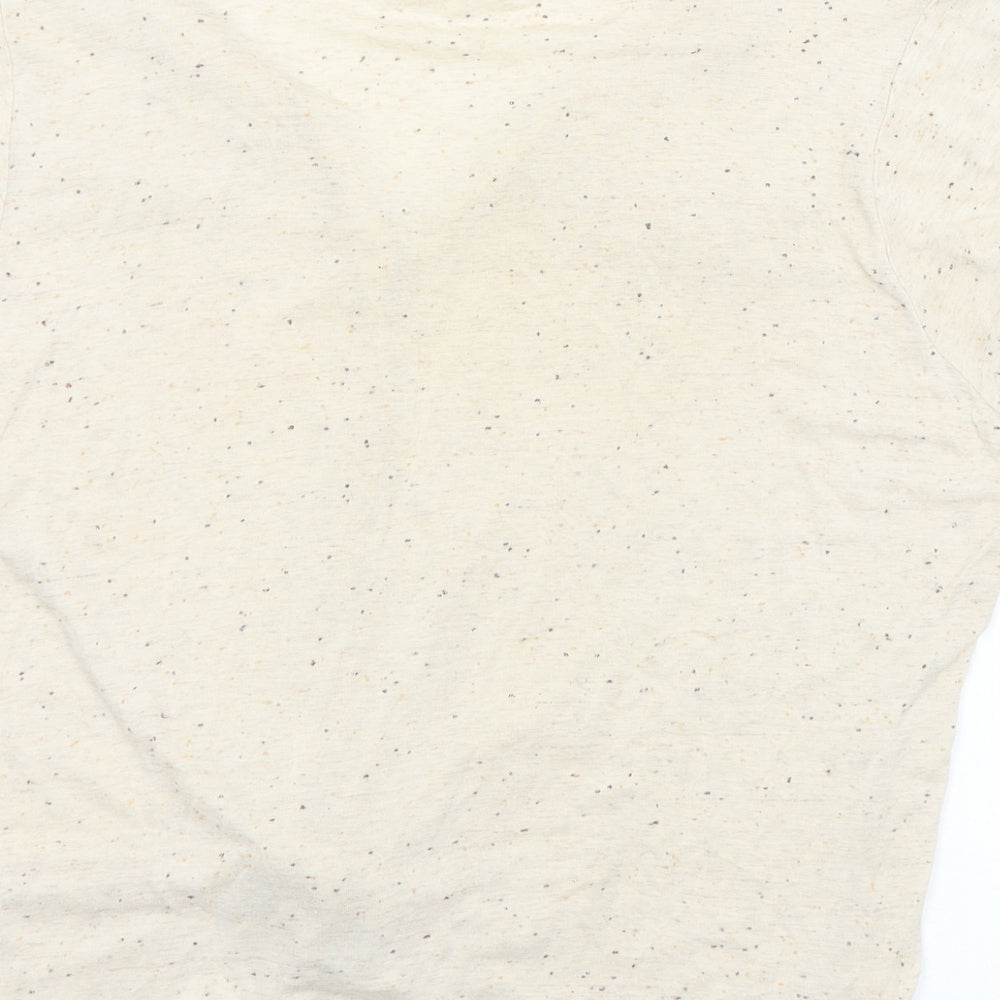 New Look Womens Beige  Viscose Basic T-Shirt Size 14 Henley