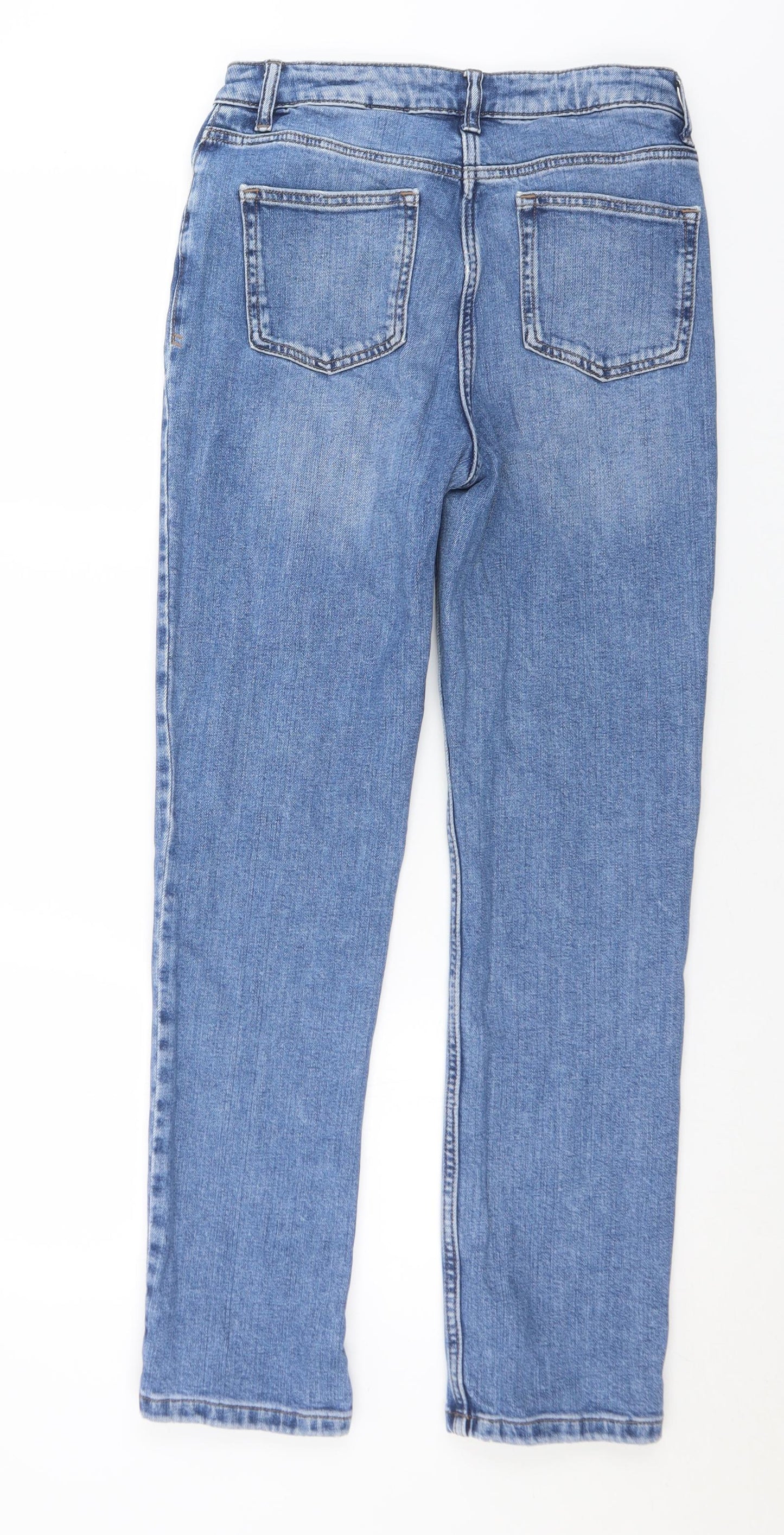 NEXT Womens Blue  Cotton Straight Jeans Size 10 L29 in Slim Button