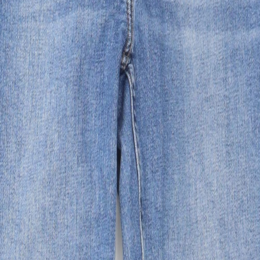 NEXT Womens Blue  Cotton Straight Jeans Size 10 L29 in Slim Button