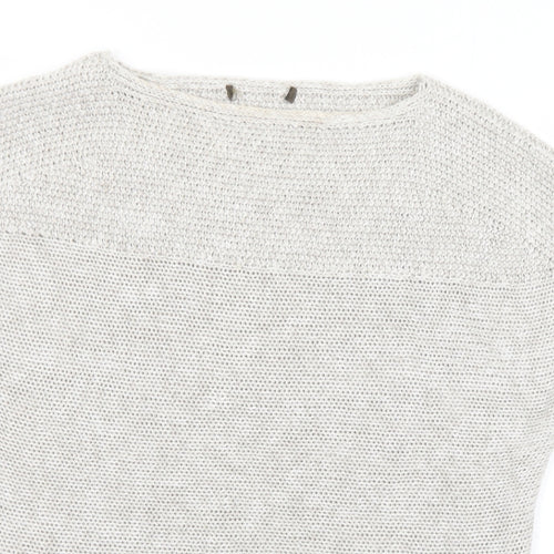 Preworn Womens Grey Boat Neck  Acrylic Pullover Jumper Size S