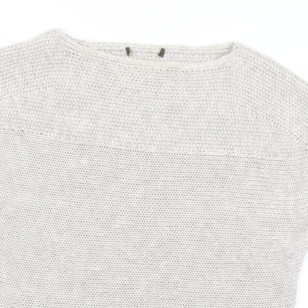 Preworn Womens Grey Boat Neck  Acrylic Pullover Jumper Size S