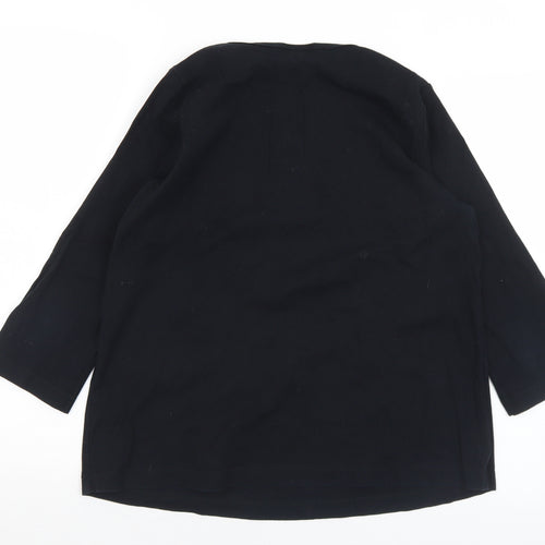 DP Womens Black  Cotton Basic T-Shirt Size 14 Round Neck - Materinty