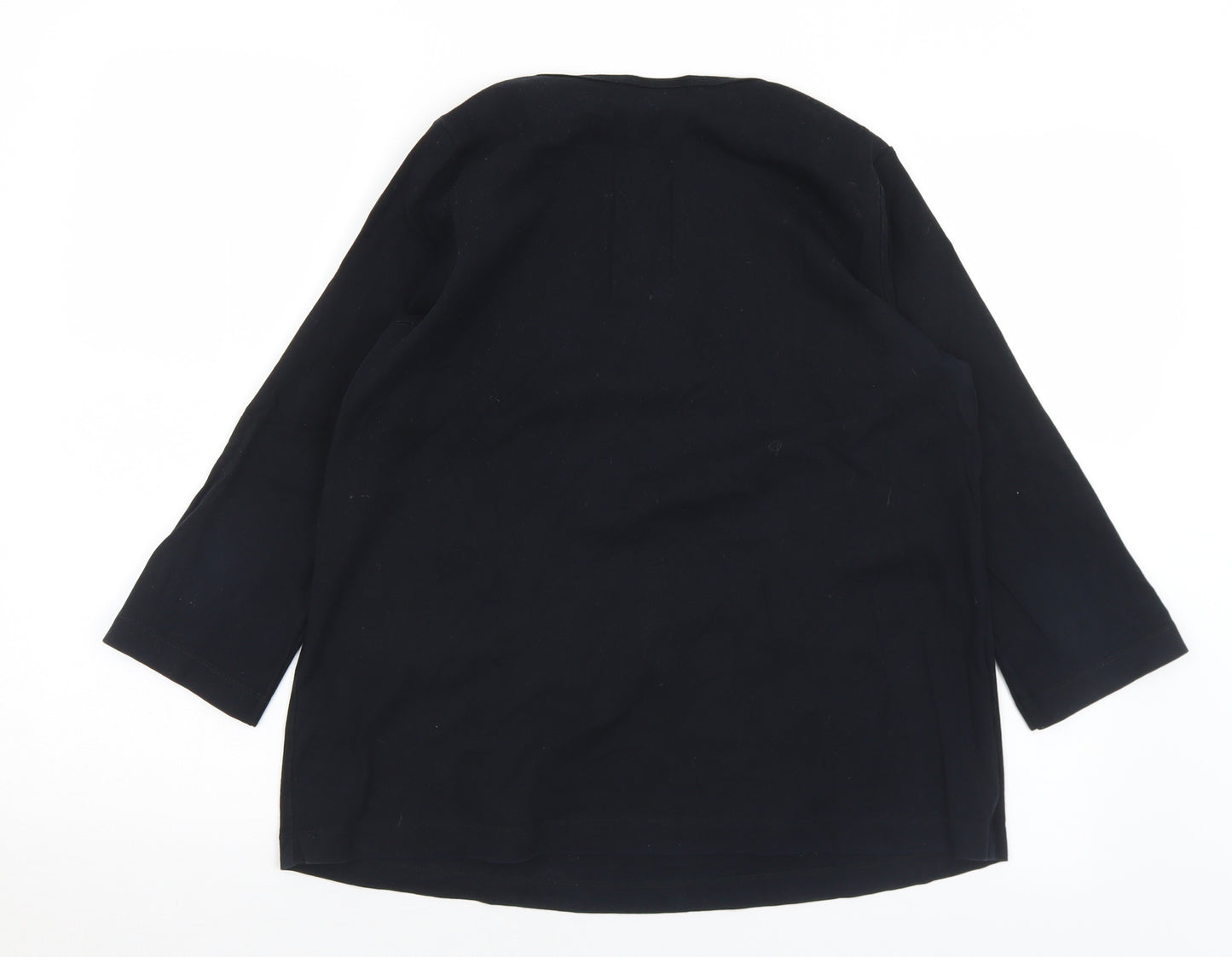 DP Womens Black  Cotton Basic T-Shirt Size 14 Round Neck - Materinty