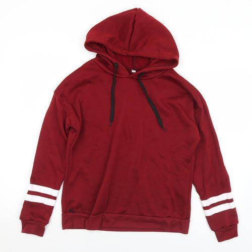 Preworn Womens Red  Polyester Pullover Hoodie Size M