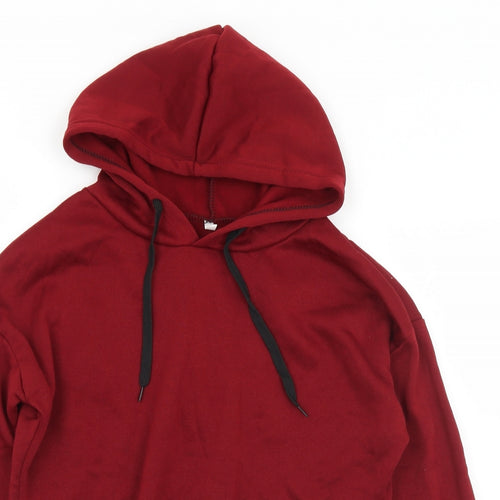 Preworn Womens Red  Polyester Pullover Hoodie Size M