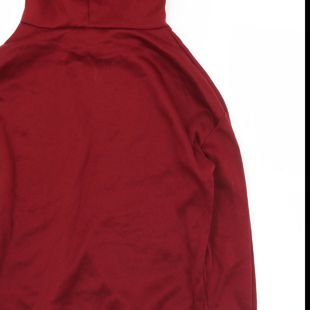 Preworn Womens Red  Polyester Pullover Hoodie Size M