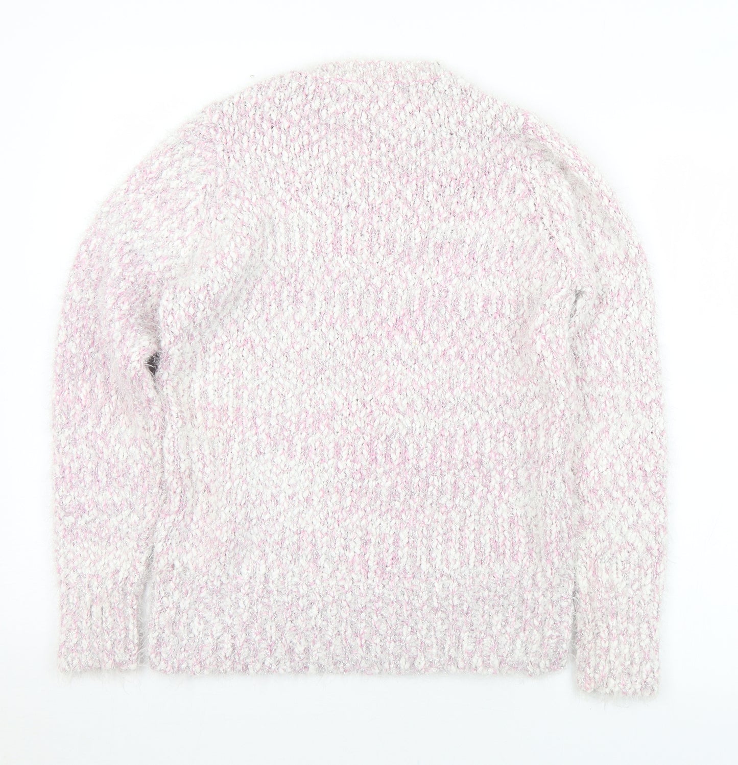 EWM Womens Pink Crew Neck  Polyester Pullover Jumper Size 10   - 10/12
